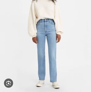 Levi's Jeans 27x31 Women's Light Blue 70's High Rise Slim Fit Straight Leg Denim